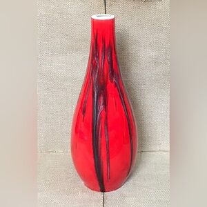 Tall Handmade Red Bud Vase Black Gray Gothic Goth Vampire Core Vampy Spooky